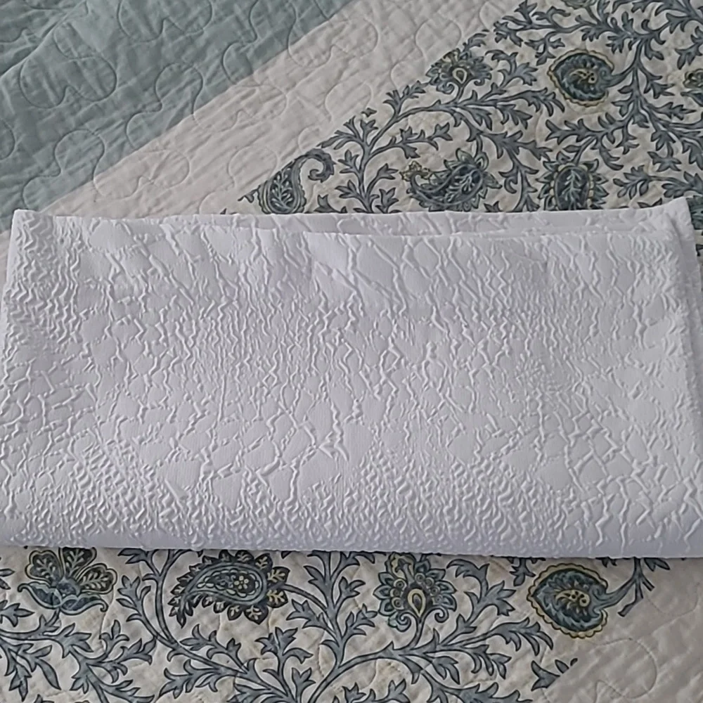 White Fabric Shower Curtain NWOT